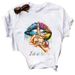 Fashion Colorful Lips Cute Plus Size Women's Casual T-shirts Wholesale_ecoleips.com