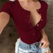 Women's Clothing Spring And Summer Round Neck Short Sleeve Deep V Sexy Slim Hip Button Solid Color Bottoming Jumpsuit_ecoleips.com