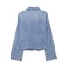 Women's Clothing Women's Bow Tie Denim Shirt - Stylish & Versatile Casual Top For Streetwear Fashion_ecoleips.com