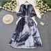 Women's Clothing Plus Size Women's Clothing High End Printing Heavy Beading Pleated Long Dress Pleated Skirt Temperament Dress For Women_ecoleips.com