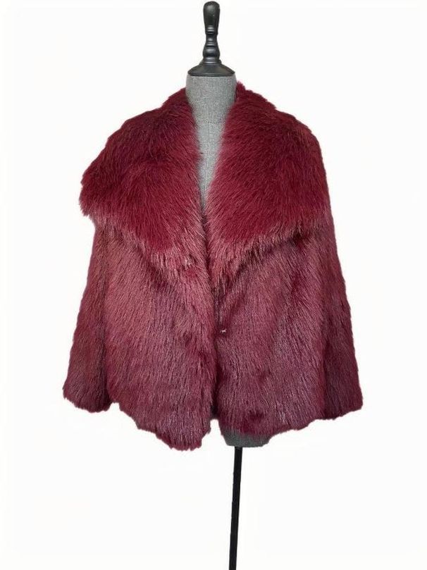 Women’s Faux Fur Coat – Square Neck Fox-Inspired Jacket With Pockets (6 Colors, 6 Sizes) For Fall & Winter_ecoleips.com