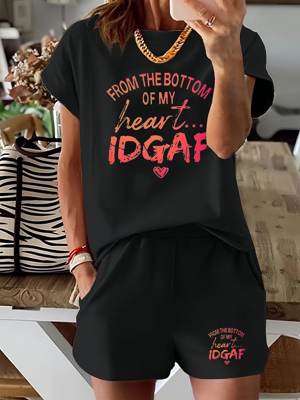 Women’s 2 Piece Outfit Set – Oversized Graphic T-Shirt And Biker Shorts Matching Set, Casual Summer Lounge Tracksuit For Daily Wear-346_ecoleips.com