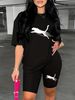 Summer Women's Casual And Fashionable Cheetah Print Loose T-shirt+shorts Two-piece Sportswear Suitable For Daily Wear-80_ecoleips.com