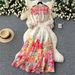 Women's Clothing Women's Style Two Piece Suit Ladylike Temperament Lantern Sleeve Button Down Slim Fitting Top High Waist Printed Mesh Skirt Set_ecoleips.com