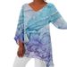 Women's Spring And Autumn Fashion Loose Sequins Starry Sky Print Long Sleeve V-Neck T-Shirt Women_ecoleips.com