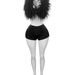 Fashion Casual Women's Halter Neck Strap Feather Satin Two Piece Trouser Suit Sexy Nightclub Wear European American Style_ecoleips.com