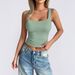Y2k Stretch Knit Crop Top For Women – Slim Fit Basic Tee (Black, Sage Green, Sky Blue, White, Yellow, Wine Red, Khaki, Red, Brown, Pink, Navy)_ecoleips.com