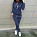 Women's Clothing Autumn And Winter Women's Plus Velvet Hooded Sweatshirt Daily Casual Loose Wear Sweatshirt Suit 0002 Printing_ecoleips.com