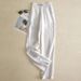 Suitable For All Seasons 6363 # New Spring And Autumn Simple Cotton Wide-Leg For Women High-Waist Draped Loose Linen Straight-Leg Long Pants_ecoleips.com