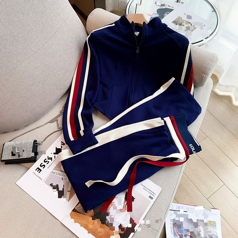 Women's Clothing Goods Plus Velvet Design Short Sweater Jacket Street Casual Two Piece Suit_ecoleips.com