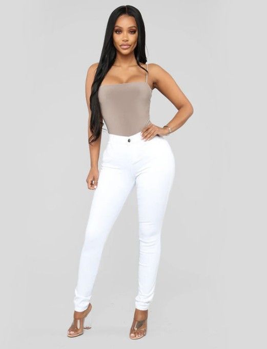 Women's High Waisted Skinny Jeans, Stretchy Butt Lifting Tummy Control Slim Fit Denim Pants, Casual Streetwear For Ladies_ecoleips.com