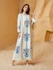 Middle Eastern Muslim Women's Printed Abaya Dubai Dress, Elegant Long Robe, Traditional Islamic Clothing, Comfortable And Stylish_ecoleips.com