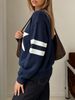 Star Striped Rib Knit Sweater, Loose Casual Jumper_ecoleips.com