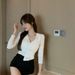 Long-sleeved, Subtly Sexy, Niche, Short, Slim-fit T-shirt Top Spring And Autumn, Tight-fitting Base Shirt Hot Girls,_ecoleips.com