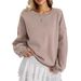 Women's Hoodie, Sportswear, Round Neck, Fashionable Long-Sleeve Top, Autumn Outfit_ecoleips.com