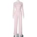 Elegant Slim Fit Two Piece Set Women's Pullover Top with Elastic Waist Straight Leg Pants Skin Friendly New Arrival 2025_ecoleips.com
