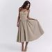 In Stock 2024 Summer Niche Style Patchwork Casual Slip Dress, Solid Color, Waist-cinching, Slimming, Large Hem Dress_ecoleips.com