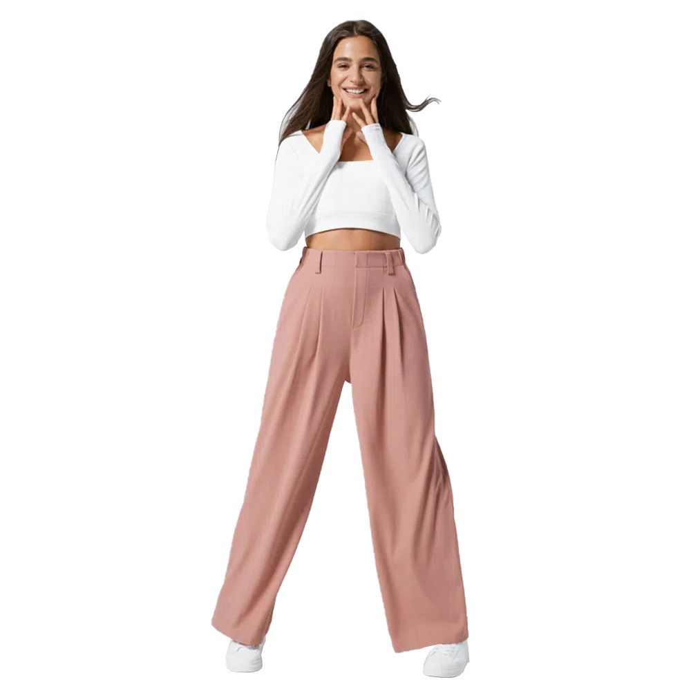 Voya INS Popular 2026 Women's Clothing European And American Comfortable Hip-covering Slimming Loose-fitting Casual Knit Pants For Suits_ecoleips.com