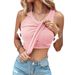 Summer Women's Solid Color Round Neck Vest Bra Feminine Base Layer Outerwear_ecoleips.com