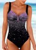Aria Basics 2022 New Korean Style In-Stock Black European And American Printed Swimwear For Women, Butt-Lifting Swimsuit, Triangle_ecoleips.com