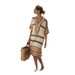 Women's V Neck Striped Dress European American Style Loose Beach Fashionable Casual Clothing 2026 New_ecoleips.com