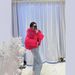 Women's Short Puffer Jacket With Raccoon Fur Trim - Thickened Loose Fit Winter Coat For Warmth & Style (Multiple Colors)_ecoleips.com