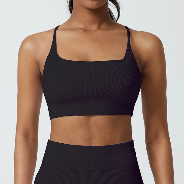 Women's Sports Bras Thin Strapped Yoga Wear Fitness Tops Vest Padded Underwear Spring Summer_ecoleips.com