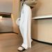 Knitted Wide Leg With A Sense Of Design, Side Pleat Groove Strips, Autumn Winter Thick Hanging Feeling, Loose And_ecoleips.com
