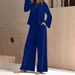 Women's Casual Two Piece Set New Autumn Winter Fashion Solid Color Long Sleeved Trousers_ecoleips.com