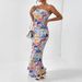 plus Size Elegant Backless Strapless Dress Summer New European American Style Ankle-Length Casual Women's Sleeveless Gown_ecoleips.com