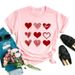 European And American Cross-border Foreign Trade Women's Clothing, Simple Heart-printed Round-neck Short-sleeve T-shirt_ecoleips.com