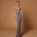 Women's Clothing New U Neck Fish Scale Beaded High Waist Slim Fit Birthday Party Host Dress_ecoleips.com