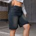Women's Vintage Washed Denim Shorts – Relaxed Fit Mid-Thigh Length | Euro/US Sizing (XS-XXL) | Light Blue Casual Style_ecoleips.com