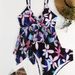 Plus Size Sheer Mesh Bikini Set – Floral Print Tankini Swimwear For Women, Adjustable Straps & Supportive Padding (Orange/Blue, 0XL-4XL)_ecoleips.com