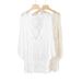 Beach Vacation Style Bohemian Lightweight Hollow-out Knit Top For Women, Mid-length, Plus Size, Belly-covering,_ecoleips.com