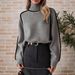 Elegant Ribbed Knit Sweater Women's Semi-Turtleneck Long Sleeve Pullover Soft Acrylic Blend Casual Tops_ecoleips.com