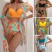 Women's swimsuit three-piece swimsuit female sexy print high waist bikini swimsuit_ecoleips.com