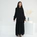 Women's Clothing Modest Abaya Dress Timeless Elegance Long Dress – Modest A-Line Maxi Dress With Scarf (Black, Forest Green, Coffee Brown, Khaki)_ecoleips.com