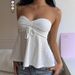 Women's High End Sweet And Spicy Style Strapless Vest Slim Fit Sleeveless Top Summer Clothing_ecoleips.com