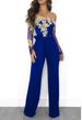 Women's Clothing Women's Casual Women's Water Soluble Lace One Shoulder Wide Leg Jumpsuit 7 Colors_ecoleips.com
