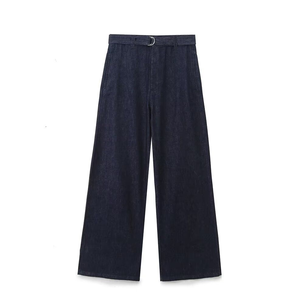 Women’s Bow-Tie Denim Shirt & High-Waist Jeans Set – Casual Office-to-Weekend Outfit (XS-L)_ecoleips.com