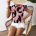 New Printed 2026 Fashion Commuter Short-sleeved Top Women_ecoleips.com
