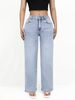 Women's Clothing High Waisted Stretch Wide Leg Trousers, New Style, Hip Lifting Jeans, Street Fashion, Slim Fit, With Pockets, Loose Fit._ecoleips.com