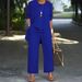 Women's Split Hem Sleeveless Top & Wide-Leg Pants Set - Solid Color, Office Chic, Wrinkle-Resistant_ecoleips.com