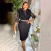 Plus Size Office Pencil Dress – Stretch Polyester Blend With Flattering Silhouette (Sizes L-3XL, White/Black/Yellow/Pink)_ecoleips.com