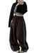 New Style Personality Trend Drawstring On Both Sides Leisure Elastic Waist Multi Color Trousers_ecoleips.com