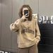 Polo Collar Sweatshirt For Petite Women, New Autumn Winter Hot-selling Style, Fleece-lined And Thickened, Trendy Niche_ecoleips.com