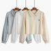 European Style Short Polo Collar Sweatshirt Women, New Thin Loose-fitting Korean Version Early Spring And Autumn,_ecoleips.com