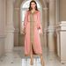 Modest Abaya Dress/Muslim Dress Women Luxury Muslim Evening Dress With Hand-Beaded Detailing – Coral Pink Modest Gown For Dubai & Special Occasions_ecoleips.com