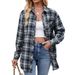 2025 New Autumn Winter Women's Casual Fashion Loose Plaid Shirt For Girls_ecoleips.com